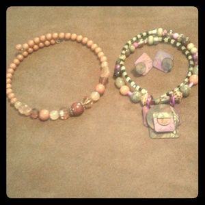 2 beaded choker with pair of matching earrings